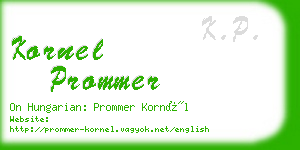 kornel prommer business card